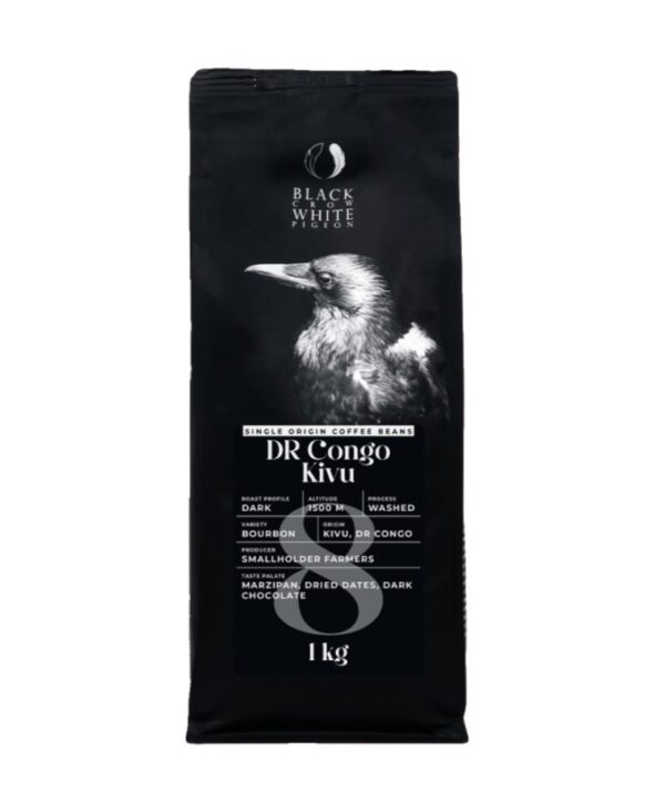 Single-origin coffee beans Black Crow White Pigeon DR Congo Kivu